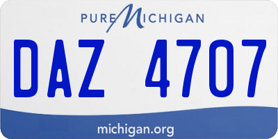 MI license plate DAZ4707