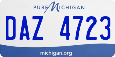 MI license plate DAZ4723