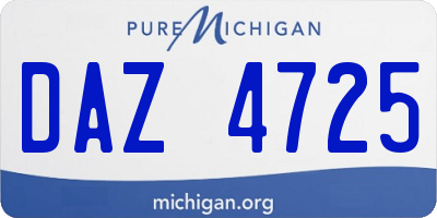 MI license plate DAZ4725