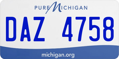 MI license plate DAZ4758