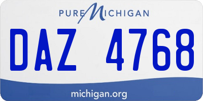 MI license plate DAZ4768