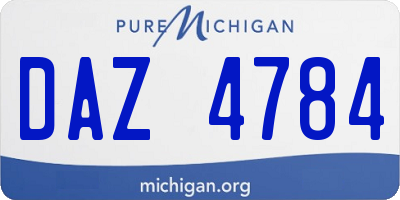 MI license plate DAZ4784