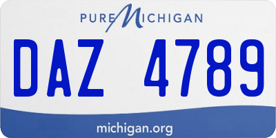 MI license plate DAZ4789