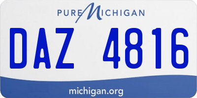 MI license plate DAZ4816