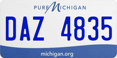 MI license plate DAZ4835