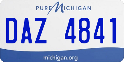 MI license plate DAZ4841