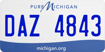 MI license plate DAZ4843