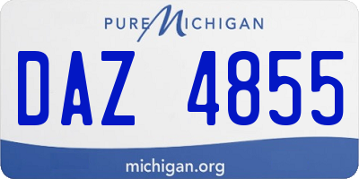 MI license plate DAZ4855