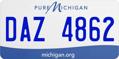 MI license plate DAZ4862