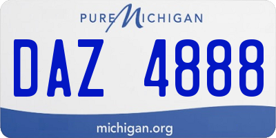 MI license plate DAZ4888