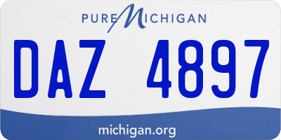 MI license plate DAZ4897