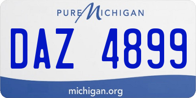 MI license plate DAZ4899