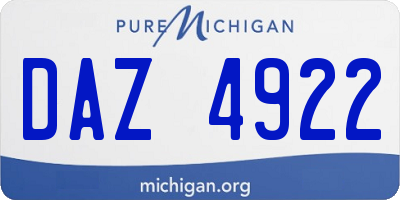MI license plate DAZ4922