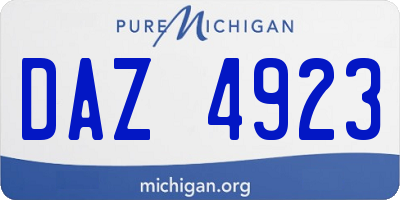 MI license plate DAZ4923