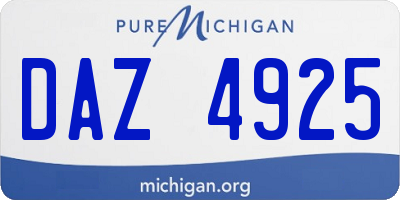 MI license plate DAZ4925