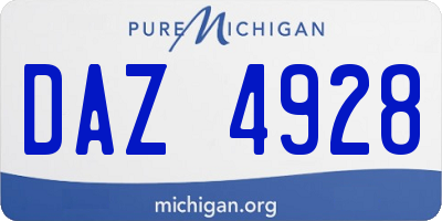 MI license plate DAZ4928