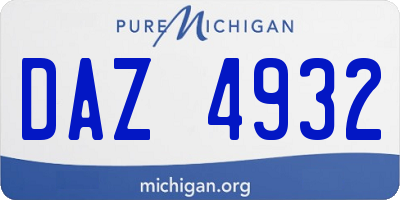 MI license plate DAZ4932
