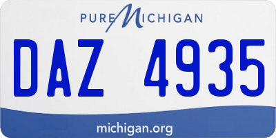 MI license plate DAZ4935