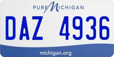 MI license plate DAZ4936