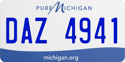 MI license plate DAZ4941