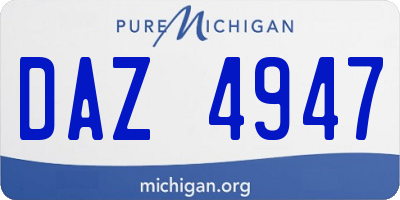 MI license plate DAZ4947