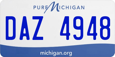 MI license plate DAZ4948