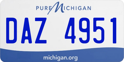 MI license plate DAZ4951