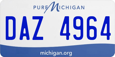 MI license plate DAZ4964