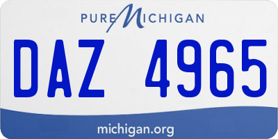 MI license plate DAZ4965