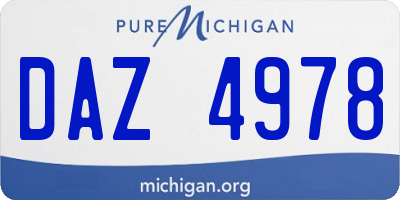 MI license plate DAZ4978