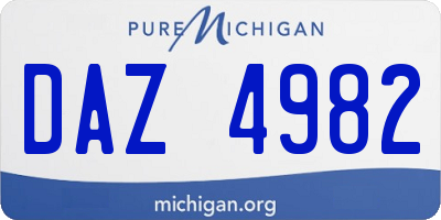 MI license plate DAZ4982