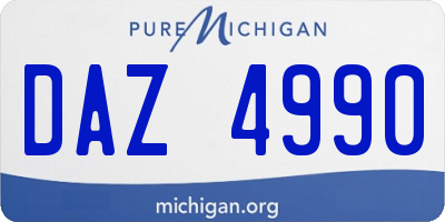 MI license plate DAZ4990