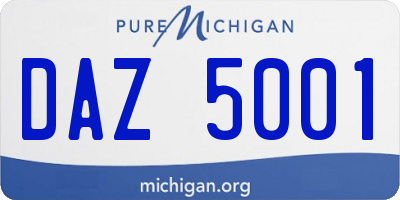 MI license plate DAZ5001