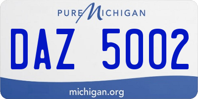 MI license plate DAZ5002