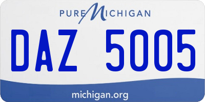 MI license plate DAZ5005