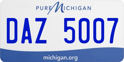 MI license plate DAZ5007