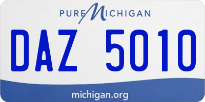 MI license plate DAZ5010