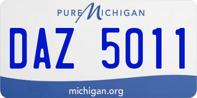 MI license plate DAZ5011