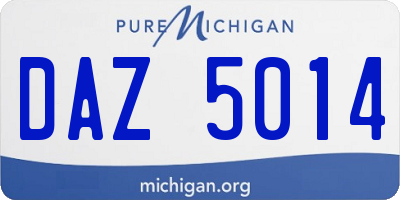 MI license plate DAZ5014