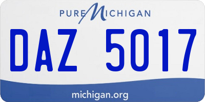 MI license plate DAZ5017