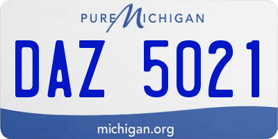 MI license plate DAZ5021