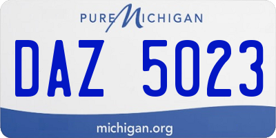 MI license plate DAZ5023