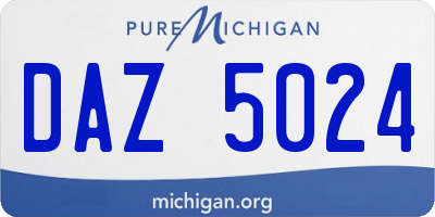 MI license plate DAZ5024