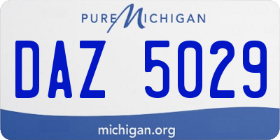 MI license plate DAZ5029