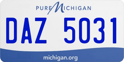 MI license plate DAZ5031
