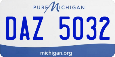 MI license plate DAZ5032