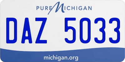 MI license plate DAZ5033