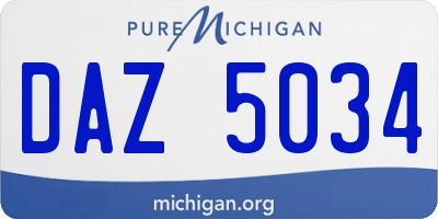 MI license plate DAZ5034