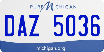 MI license plate DAZ5036