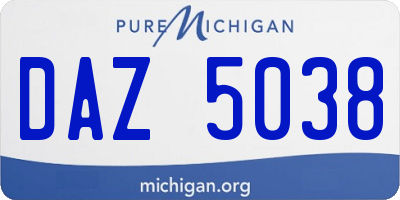 MI license plate DAZ5038